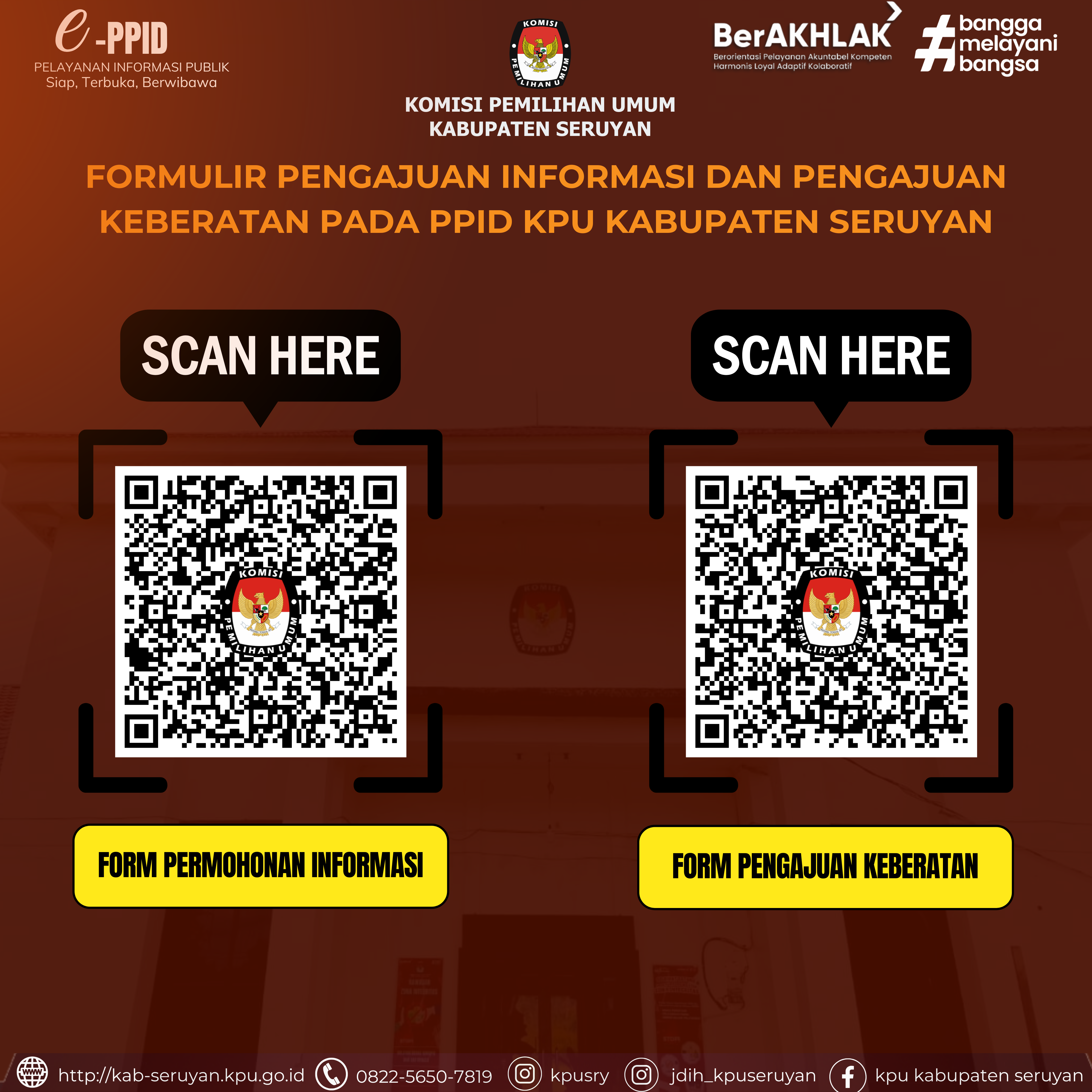 Pengumuman Penyediaan Form Permohonan dan Keberatan